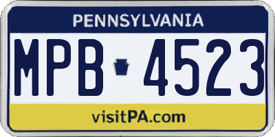 PA license plate MPB4523