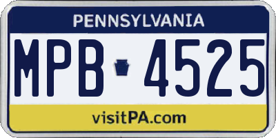 PA license plate MPB4525