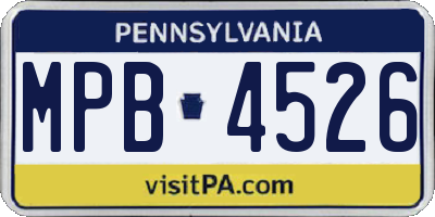 PA license plate MPB4526