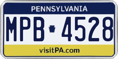 PA license plate MPB4528