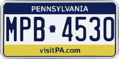 PA license plate MPB4530