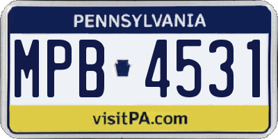 PA license plate MPB4531