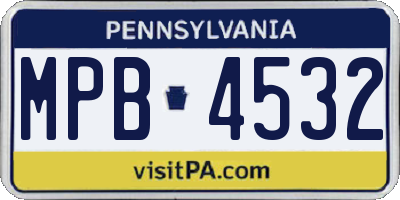 PA license plate MPB4532