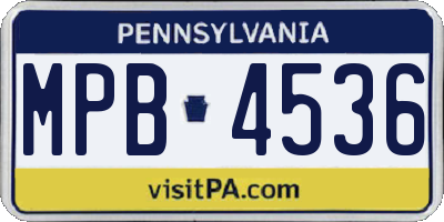 PA license plate MPB4536