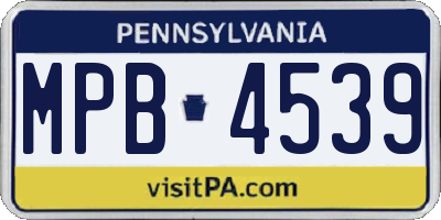 PA license plate MPB4539
