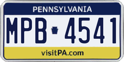 PA license plate MPB4541