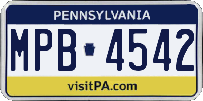 PA license plate MPB4542
