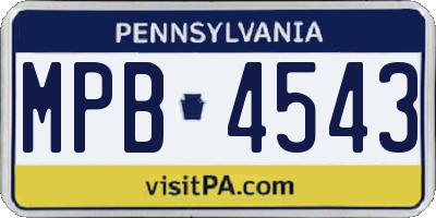 PA license plate MPB4543