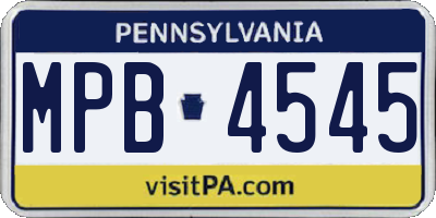 PA license plate MPB4545