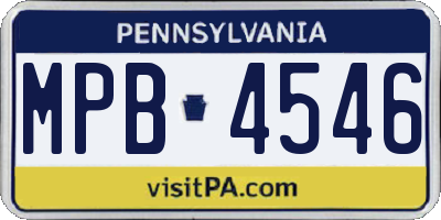 PA license plate MPB4546