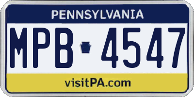 PA license plate MPB4547