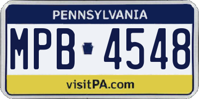 PA license plate MPB4548