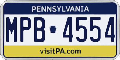 PA license plate MPB4554
