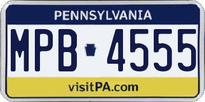 PA license plate MPB4555