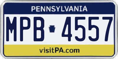 PA license plate MPB4557