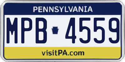 PA license plate MPB4559