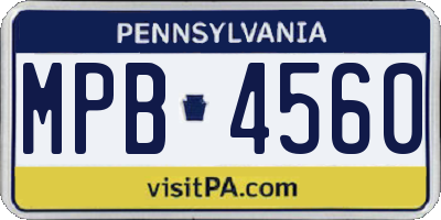 PA license plate MPB4560