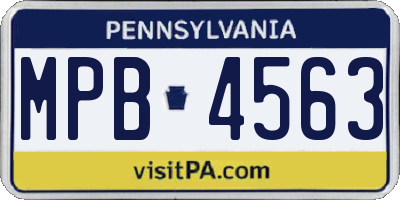 PA license plate MPB4563