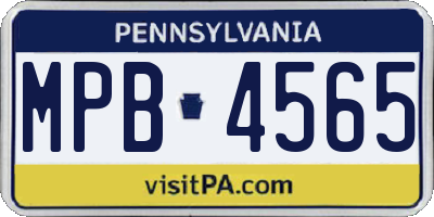 PA license plate MPB4565
