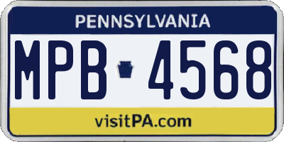 PA license plate MPB4568