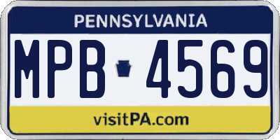 PA license plate MPB4569