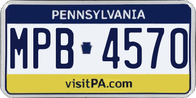 PA license plate MPB4570