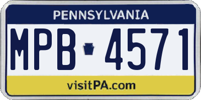 PA license plate MPB4571