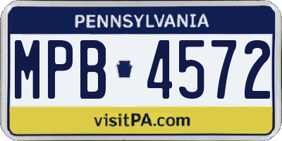 PA license plate MPB4572