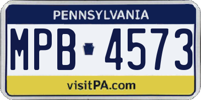 PA license plate MPB4573
