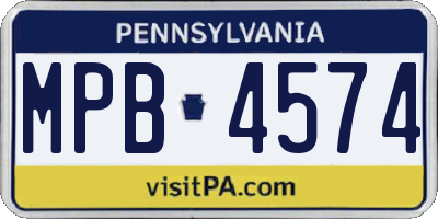 PA license plate MPB4574