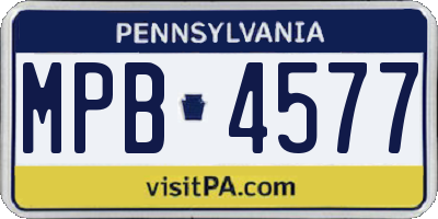 PA license plate MPB4577