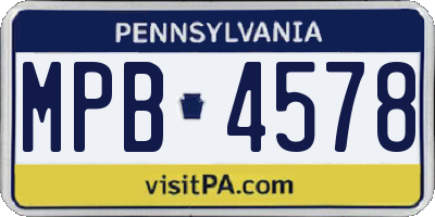 PA license plate MPB4578