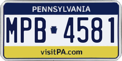 PA license plate MPB4581