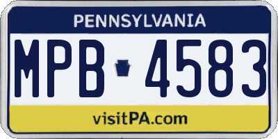 PA license plate MPB4583