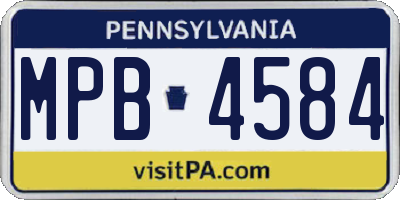 PA license plate MPB4584