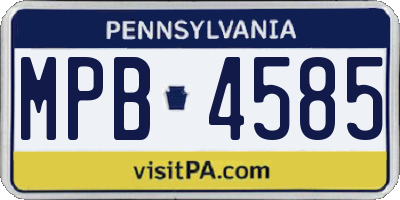 PA license plate MPB4585