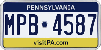 PA license plate MPB4587