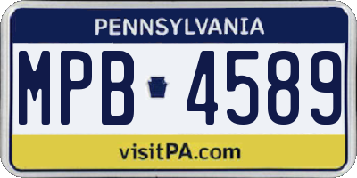 PA license plate MPB4589