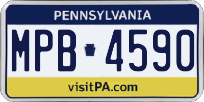 PA license plate MPB4590