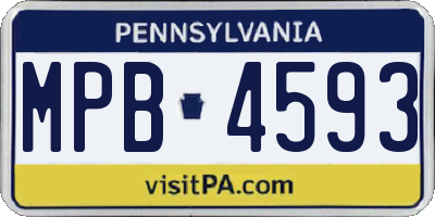 PA license plate MPB4593