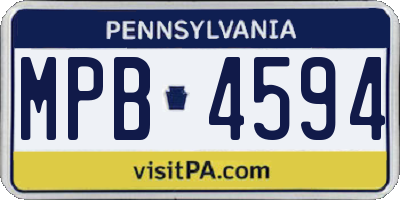 PA license plate MPB4594