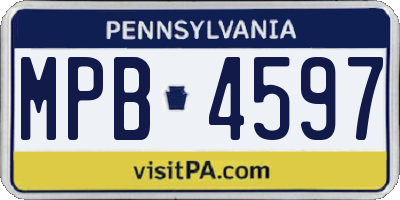 PA license plate MPB4597