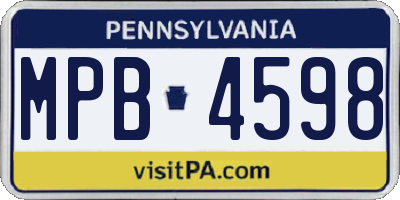 PA license plate MPB4598