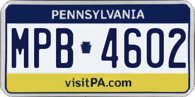 PA license plate MPB4602