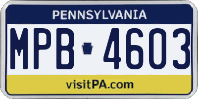 PA license plate MPB4603
