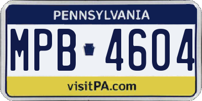 PA license plate MPB4604