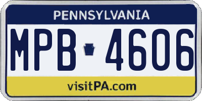 PA license plate MPB4606