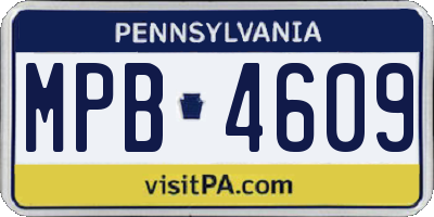 PA license plate MPB4609