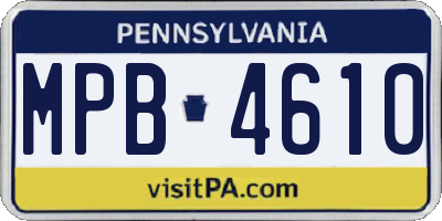 PA license plate MPB4610