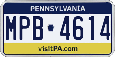 PA license plate MPB4614